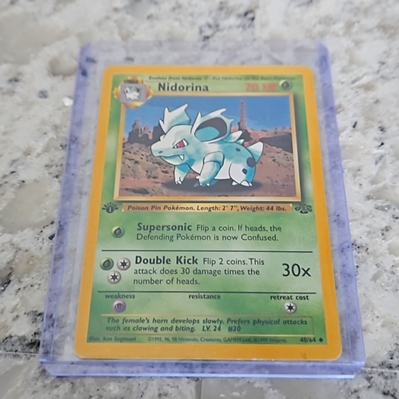 Pokemon First Edition Vintage Jungle Cards (3) Lickitung, Marowak, Nidorina - Picture 2 of 9